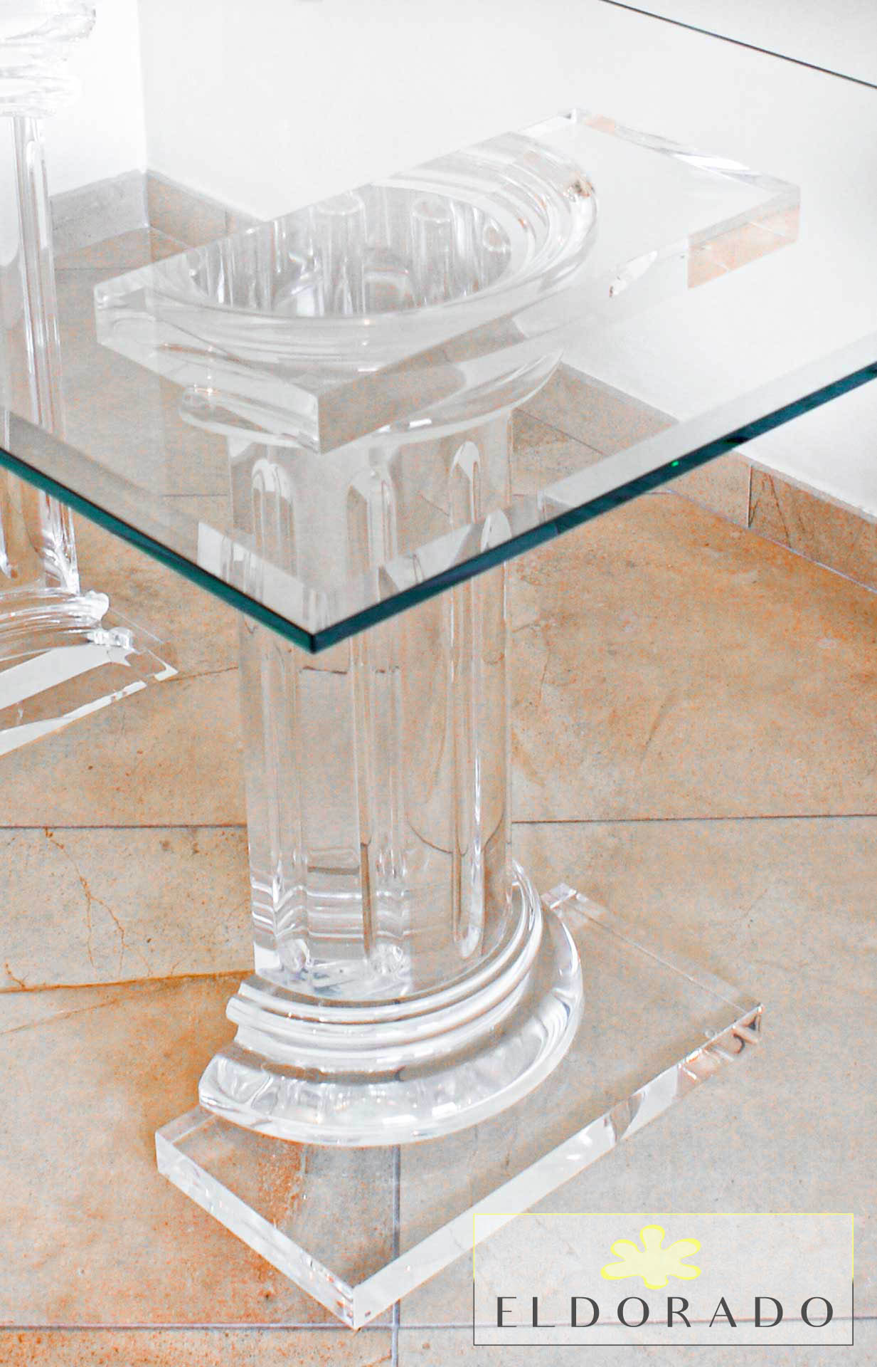 Colonna in plexiglass MEZZO ROMANO fusto diam 20 h 75